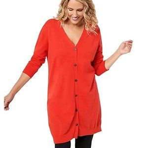 Soft by NAADAM Cotton Cashmere Button Duster Cardigan LARGE (303)